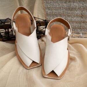 White Peshawari Chappal